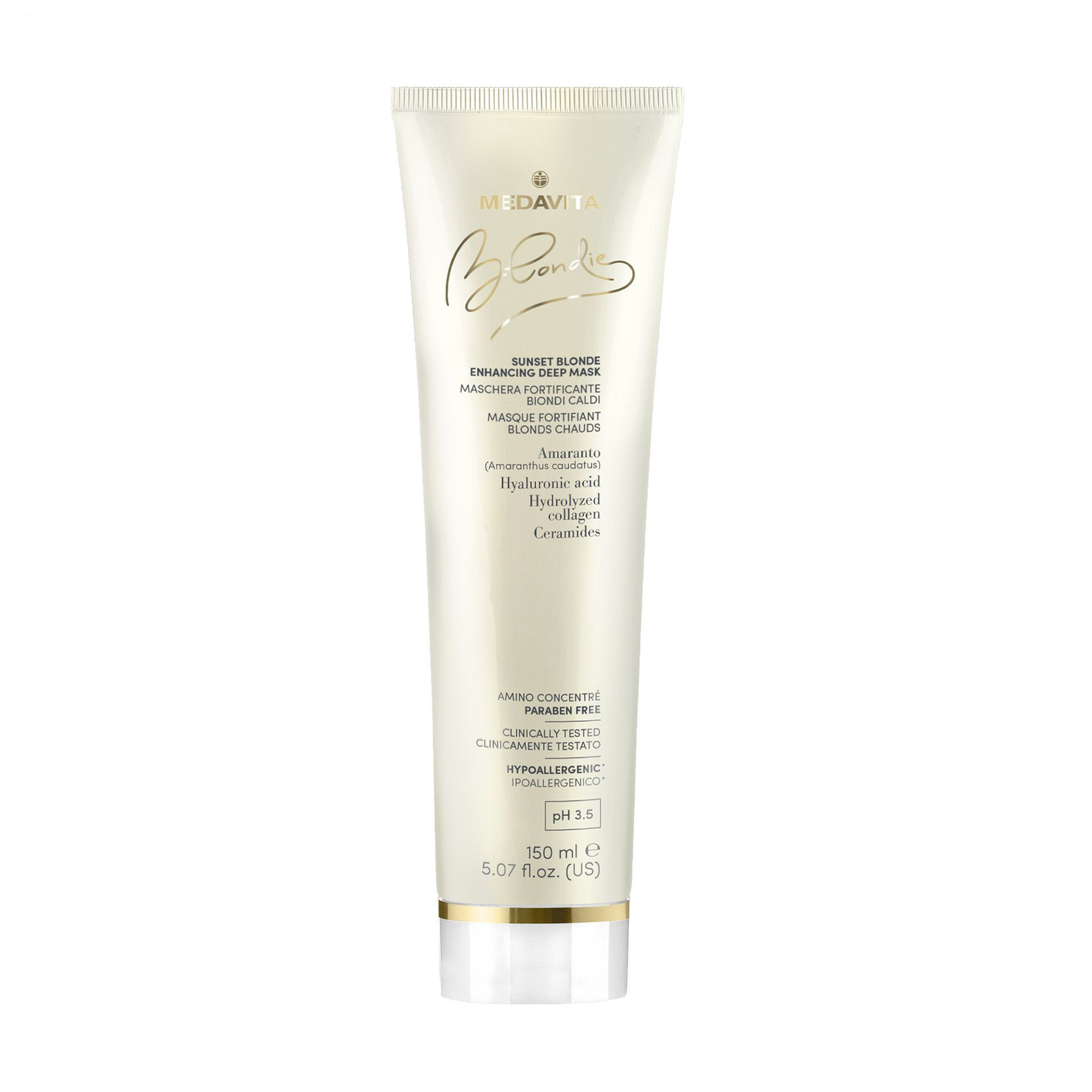 Зміцнювальна маска Medavita Blondie Sunset Blonde Sunset Enhancing Deep Mask для теплих відтінків світлого волосся, 150 мл