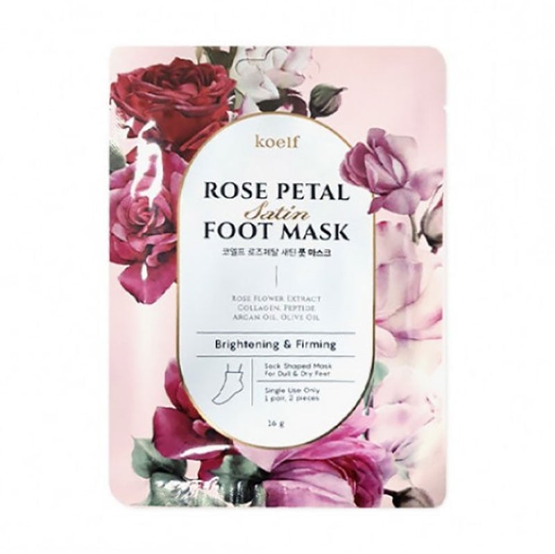 Зміцнювальна маска-шкарпетки для ніг Koelf Rose Petal Satin Foot Mask, 16 г